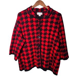 CJ Banks Red and Black Patterned Jacket